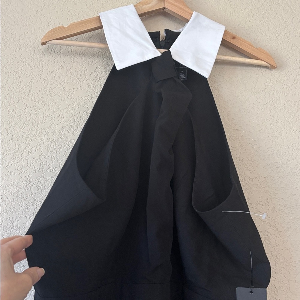 Eloquii Black Faux Tie Collared Jumpsuit - Picture 5 of 8
